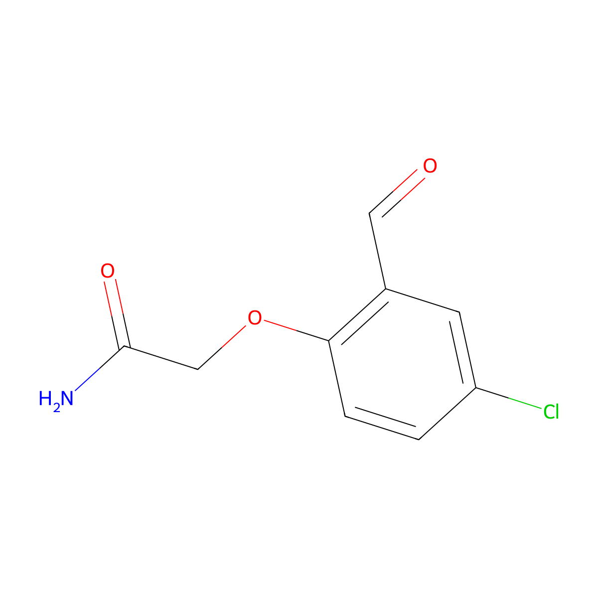 2-(4-Chloro-2-formylphenoxy)acetamide molecular structure, CAS 590376-72-0