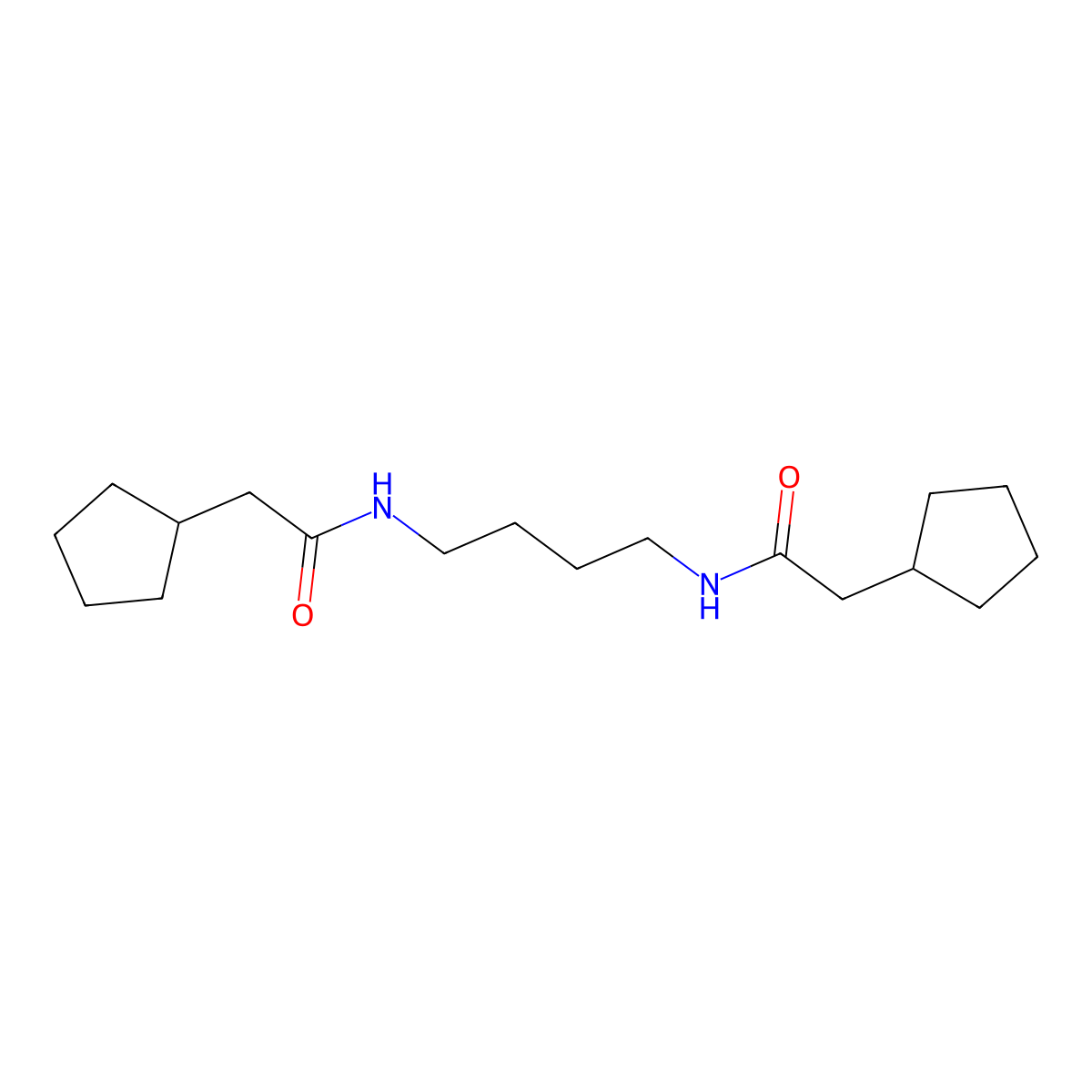 2-cyclopentyl-N-[4-[(2-cyclopentylacetyl)amino]butyl]acetamide molecular structure, CAS 590376-74-2