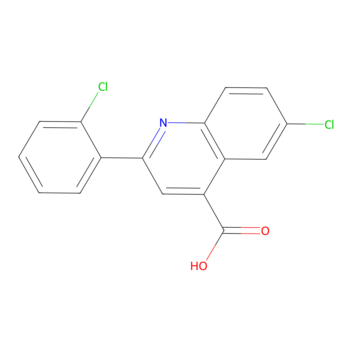 6-Chloro-2-(2-chlorophenyl)quinoline-4-carboxylic acid molecular structure, CAS 590376-91-3