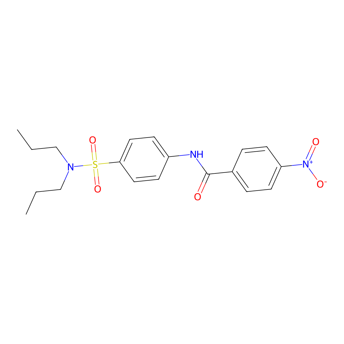 N-[4-(dipropylsulfamoyl)phenyl]-4-nitrobenzamide molecular structure, CAS 590376-95-7
