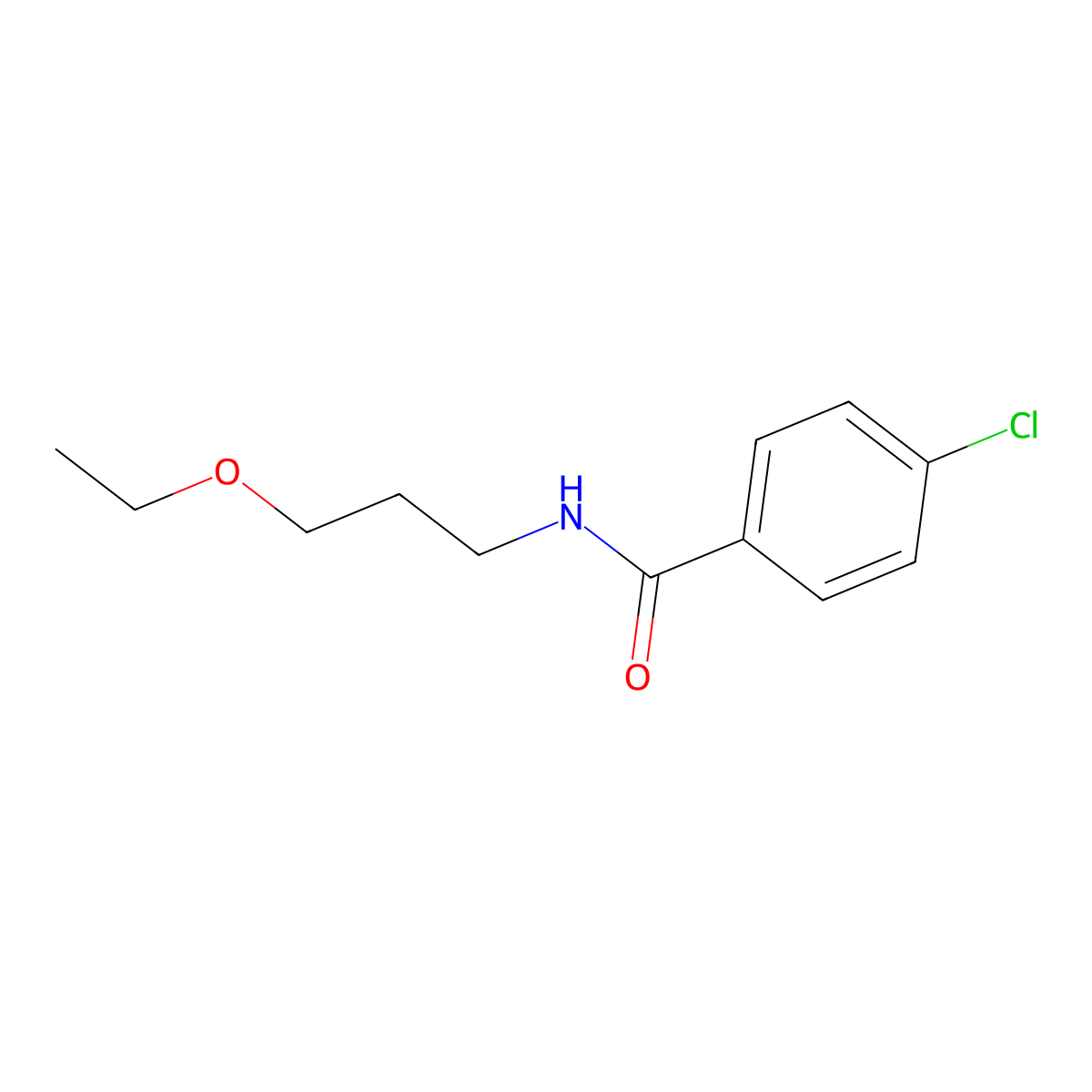 4-chloro-N-(3-ethoxypropyl)benzamide molecular structure, CAS 590376-96-8