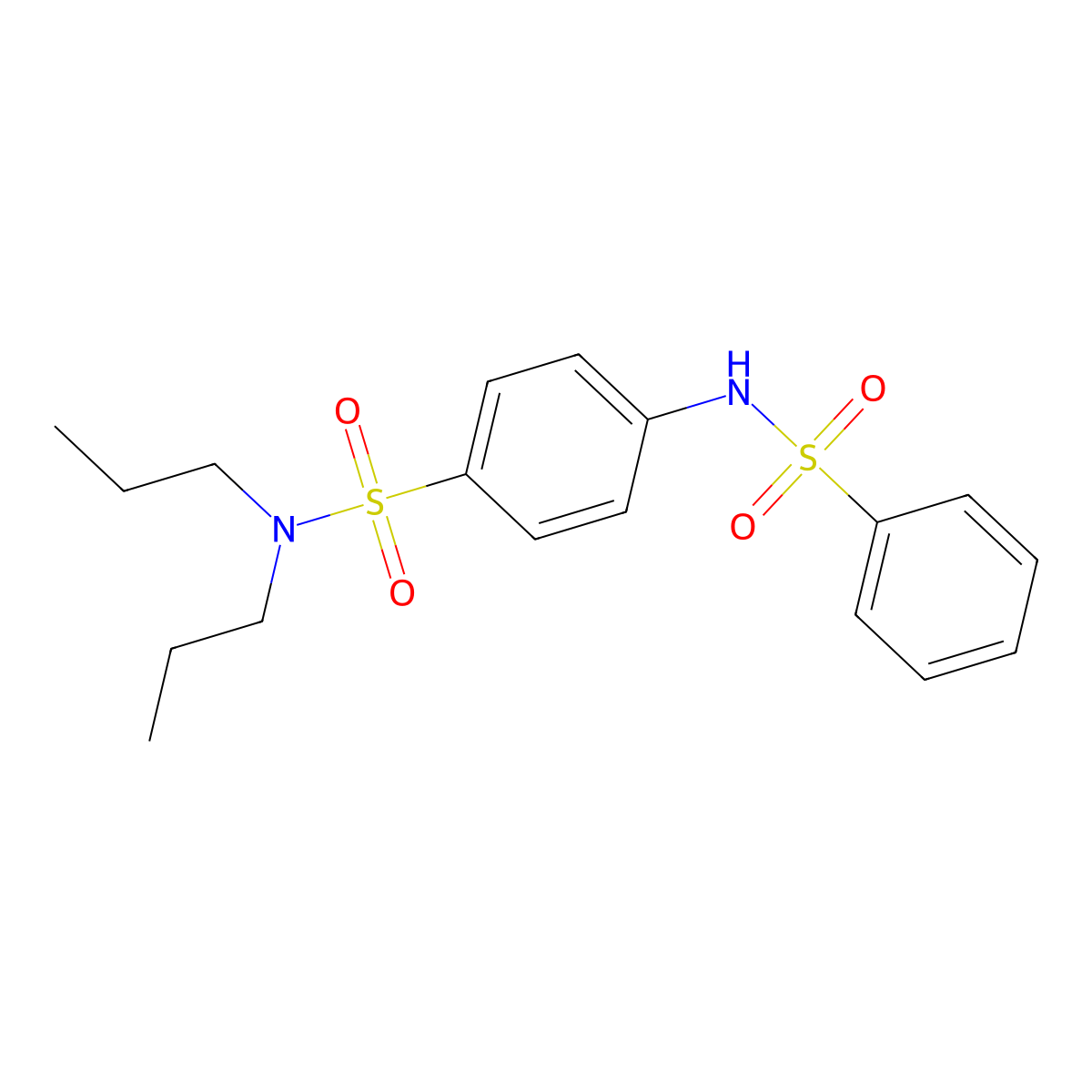 4-(benzenesulfonamido)-N,N-dipropylbenzenesulfonamide molecular structure, CAS 590377-02-9