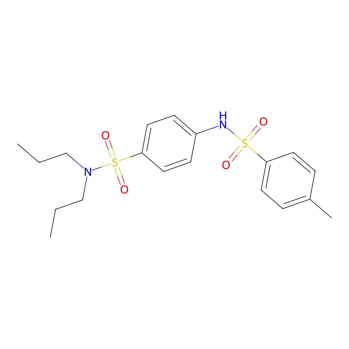 N-[4-(dipropylsulfamoyl)phenyl]-4-methylbenzenesulfonamide molecular structure, CAS 590377-03-0