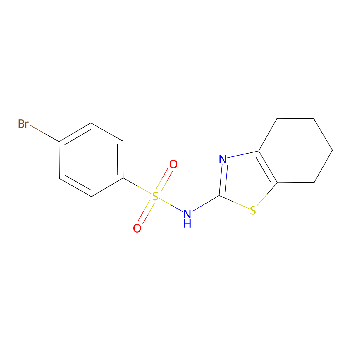 4-bromo-N-(4,5,6,7-tetrahydro-1,3-benzothiazol-2-yl)benzenesulfonamide molecular structure, CAS 590377-14-3