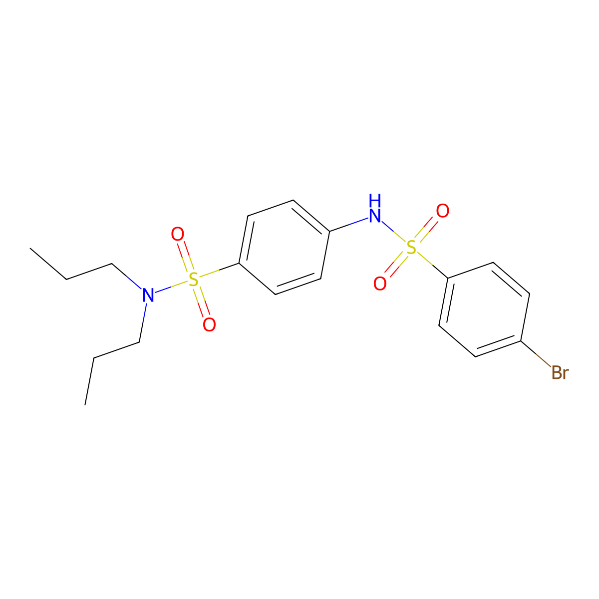 4-[(4-bromophenyl)sulfonylamino]-N,N-dipropylbenzenesulfonamide molecular structure, CAS 590377-15-4