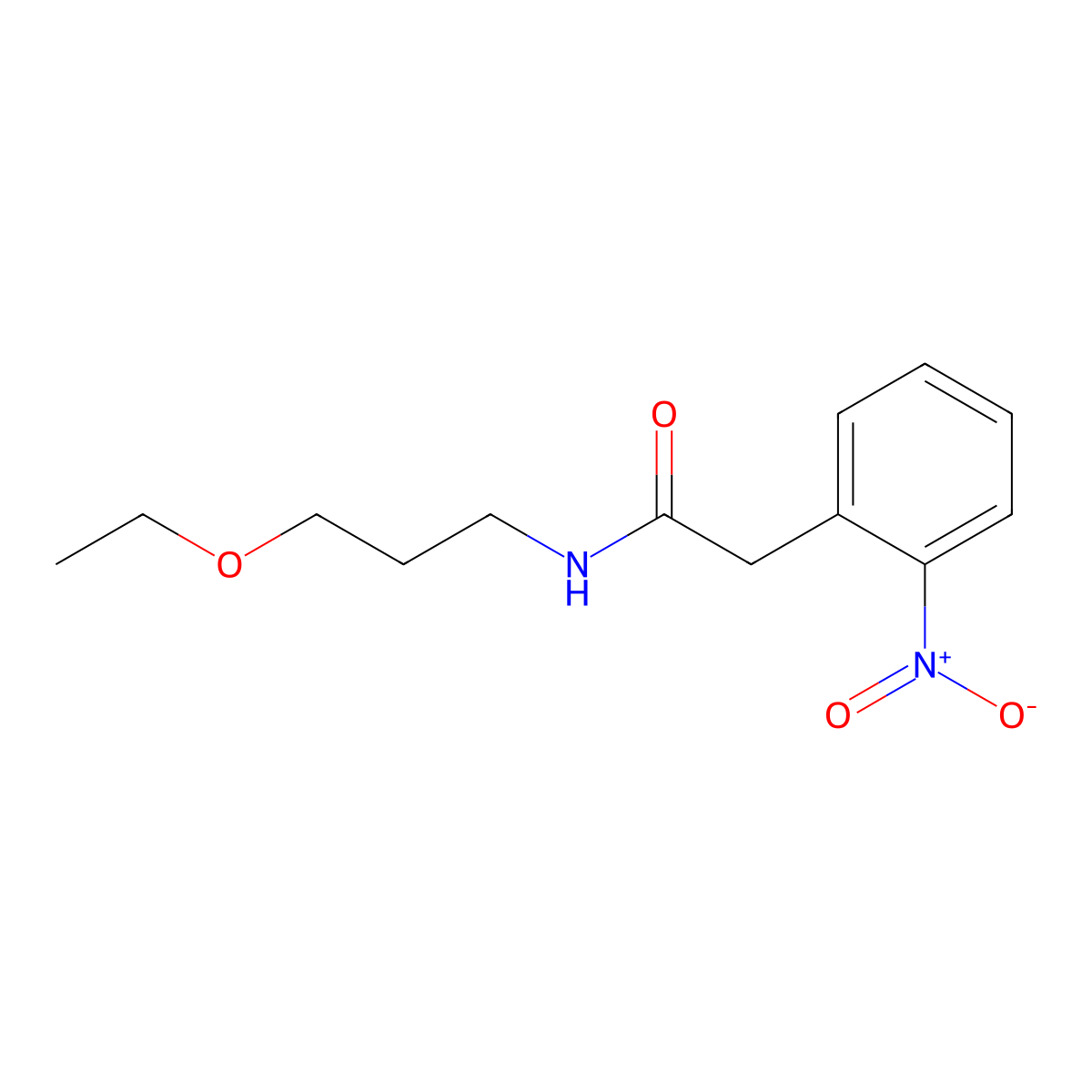 N-(3-ethoxypropyl)-2-(2-nitrophenyl)acetamide molecular structure, CAS 590377-37-0