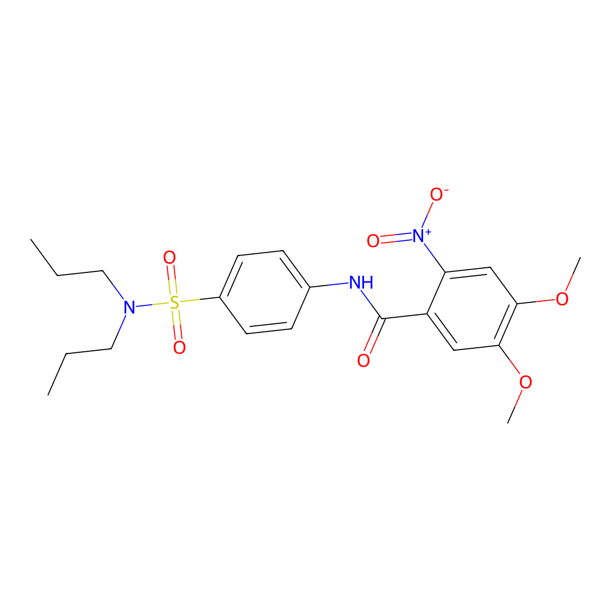 N-[4-(dipropylsulfamoyl)phenyl]-4,5-dimethoxy-2-nitrobenzamide molecular structure, CAS 590377-42-7