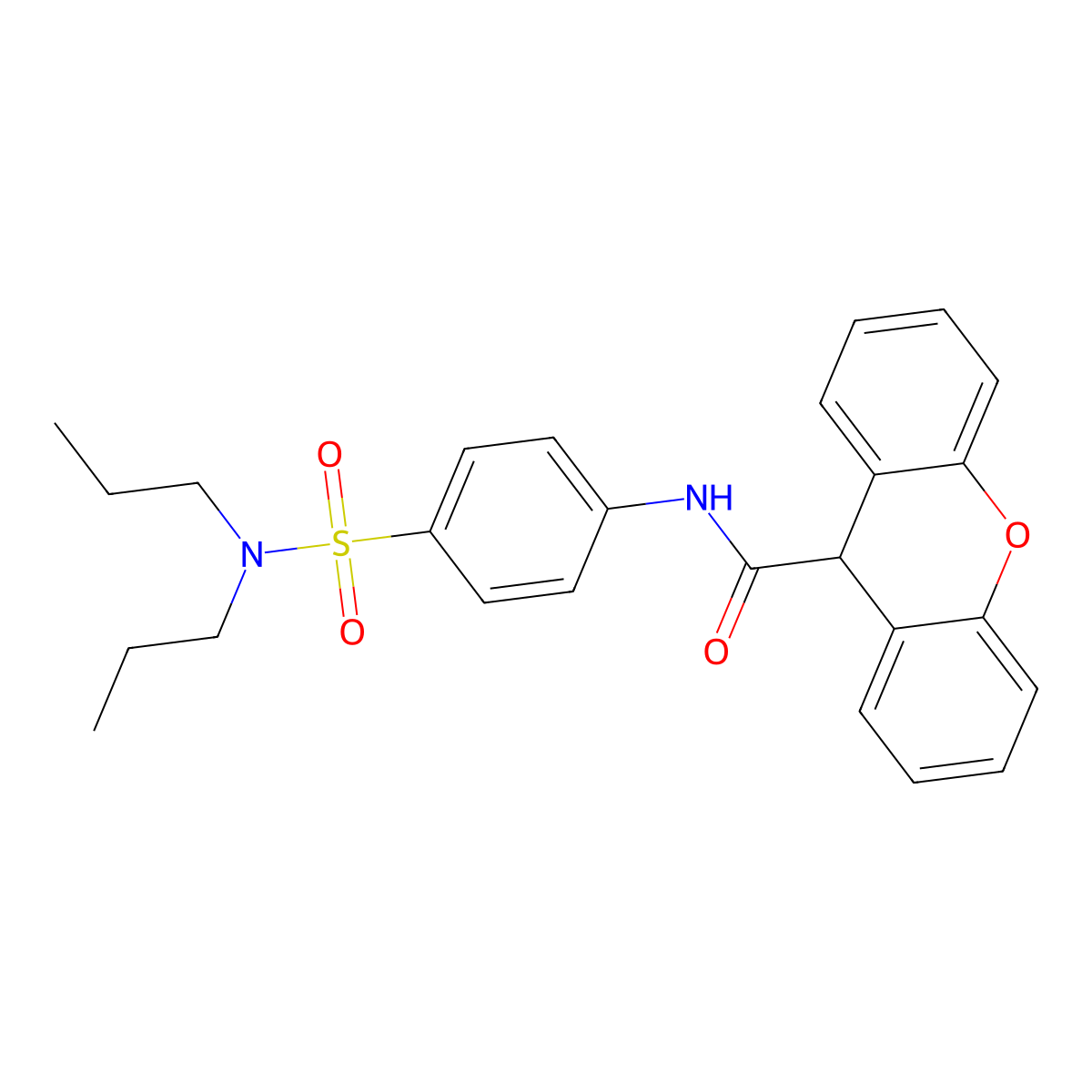 N-[4-(dipropylsulfamoyl)phenyl]-9H-xanthene-9-carboxamide molecular structure, CAS 590377-48-3