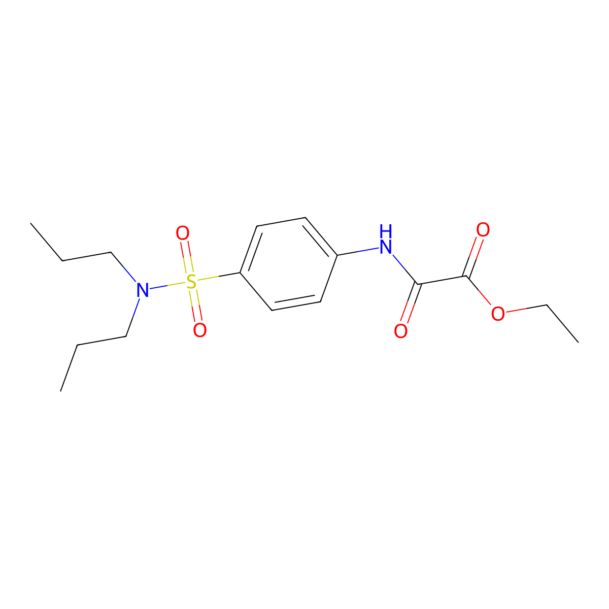 Ethyl {[4-(dipropylsulfamoyl)phenyl]amino}(oxo)acetate molecular structure, CAS 590377-50-7
