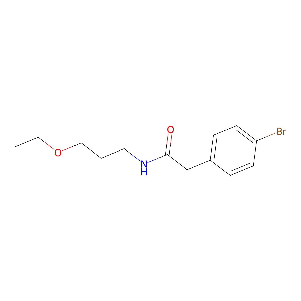 2-(4-bromophenyl)-N-(3-ethoxypropyl)acetamide molecular structure, CAS 590377-51-8