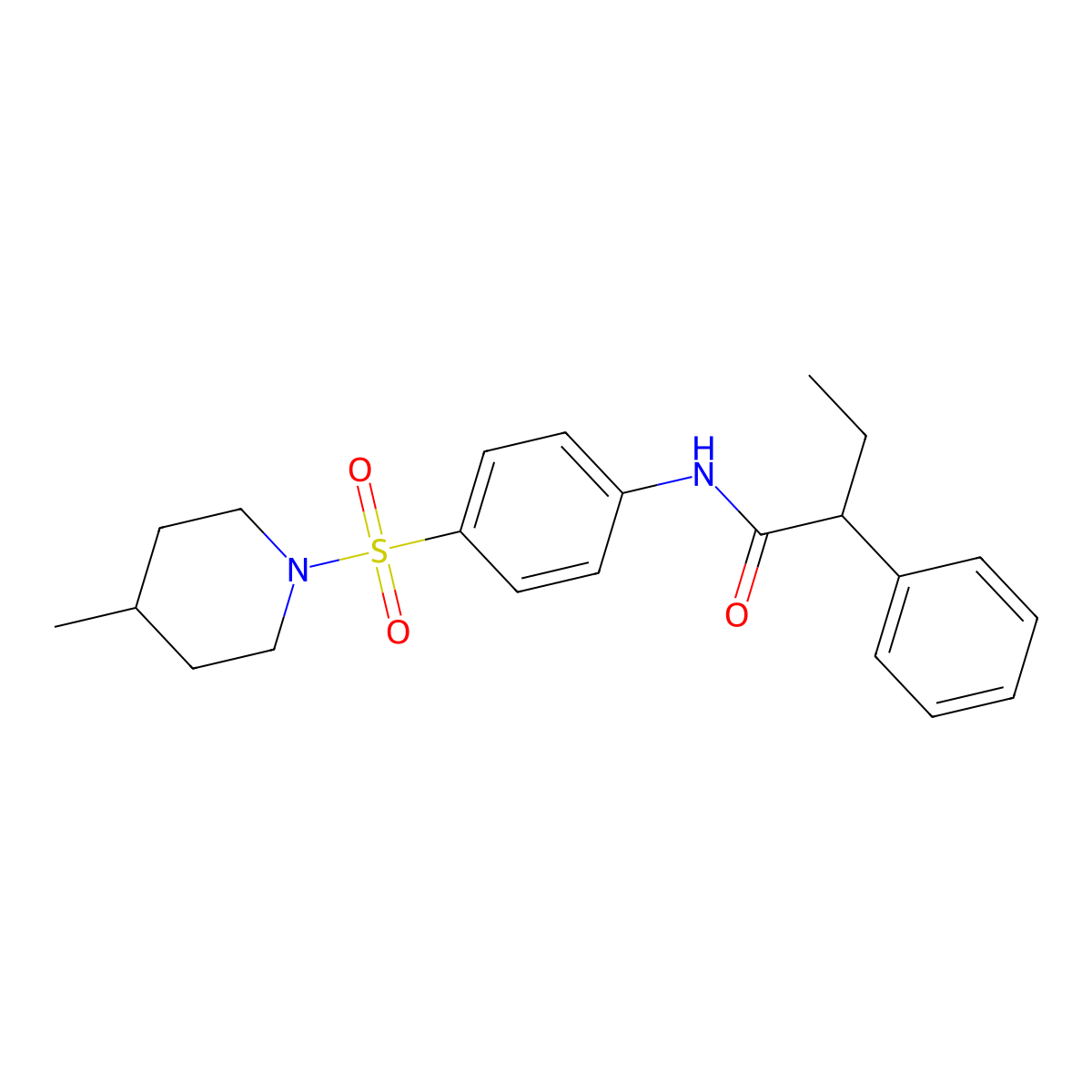 N-[4-(4-methylpiperidin-1-yl)sulfonylphenyl]-2-phenylbutanamide molecular structure, CAS 590377-54-1