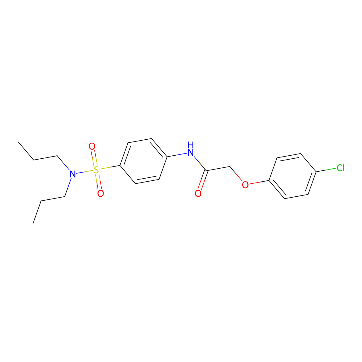 2-(4-chlorophenoxy)-N-[4-(dipropylsulfamoyl)phenyl]acetamide molecular structure, CAS 590377-71-2