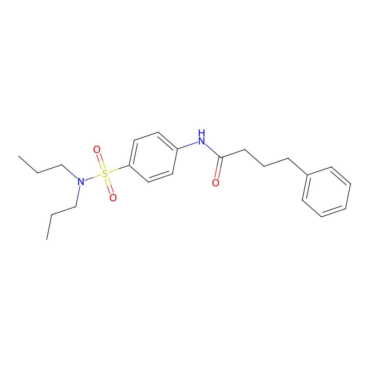 N-[4-(dipropylsulfamoyl)phenyl]-4-phenylbutanamide molecular structure, CAS 590377-79-0