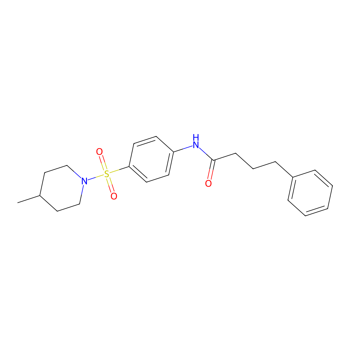 N-{4-[(4-methylpiperidin-1-yl)sulfonyl]phenyl}-4-phenylbutanamide molecular structure, CAS 590377-80-3