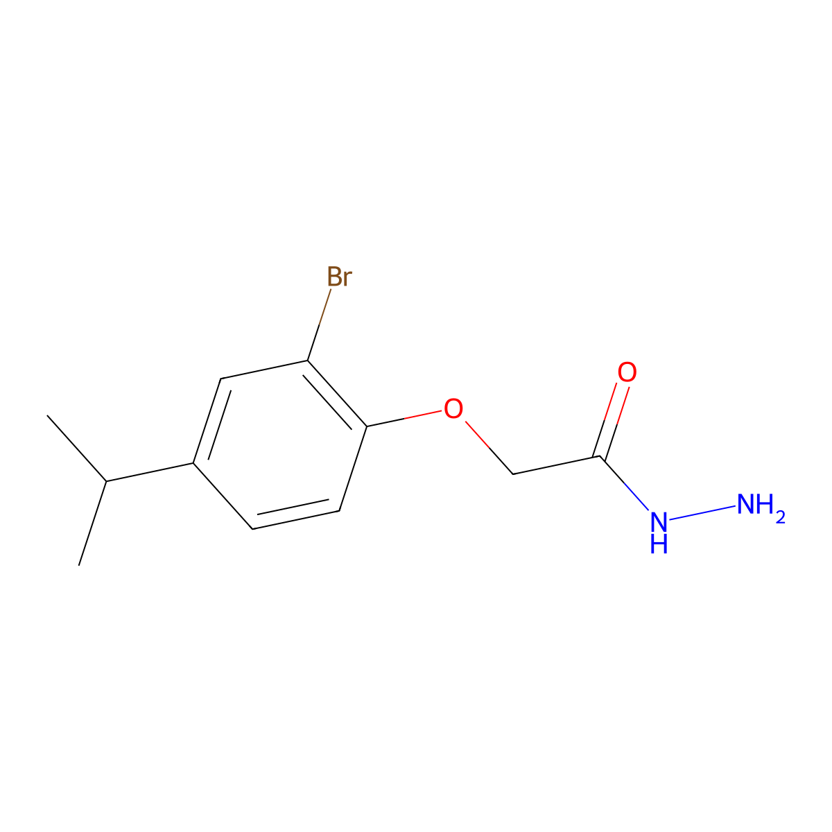 2-(2-Bromo-4-isopropylphenoxy)acetohydrazide molecular structure, CAS 590377-81-4