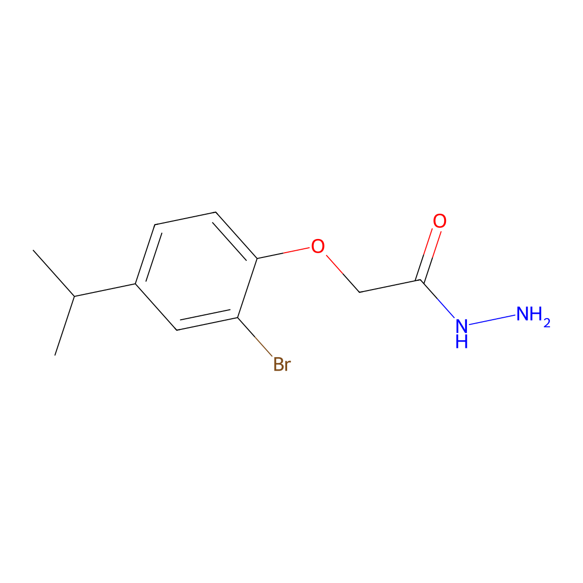 2-(2-Bromo-4-isopropylphenoxy)acetohydrazide molecular structure, CAS 590377-81-4