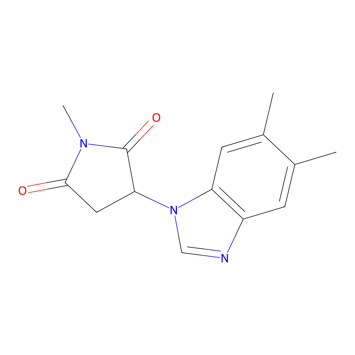 3-(5,6-dimethyl-1H-benzimidazol-1-yl)-1-methyl-2,5-pyrrolidinedione molecular structure, CAS 590378-36-2