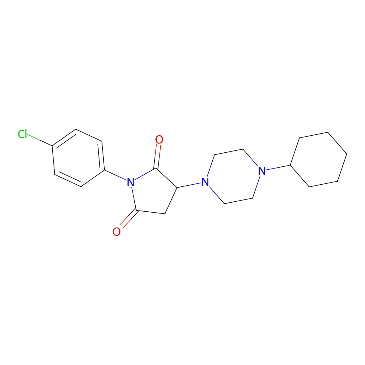 1-(4-Chlorophenyl)-3-(4-cyclohexylpiperazin-1-yl)pyrrolidine-2,5-dione molecular structure, CAS 590378-67-9