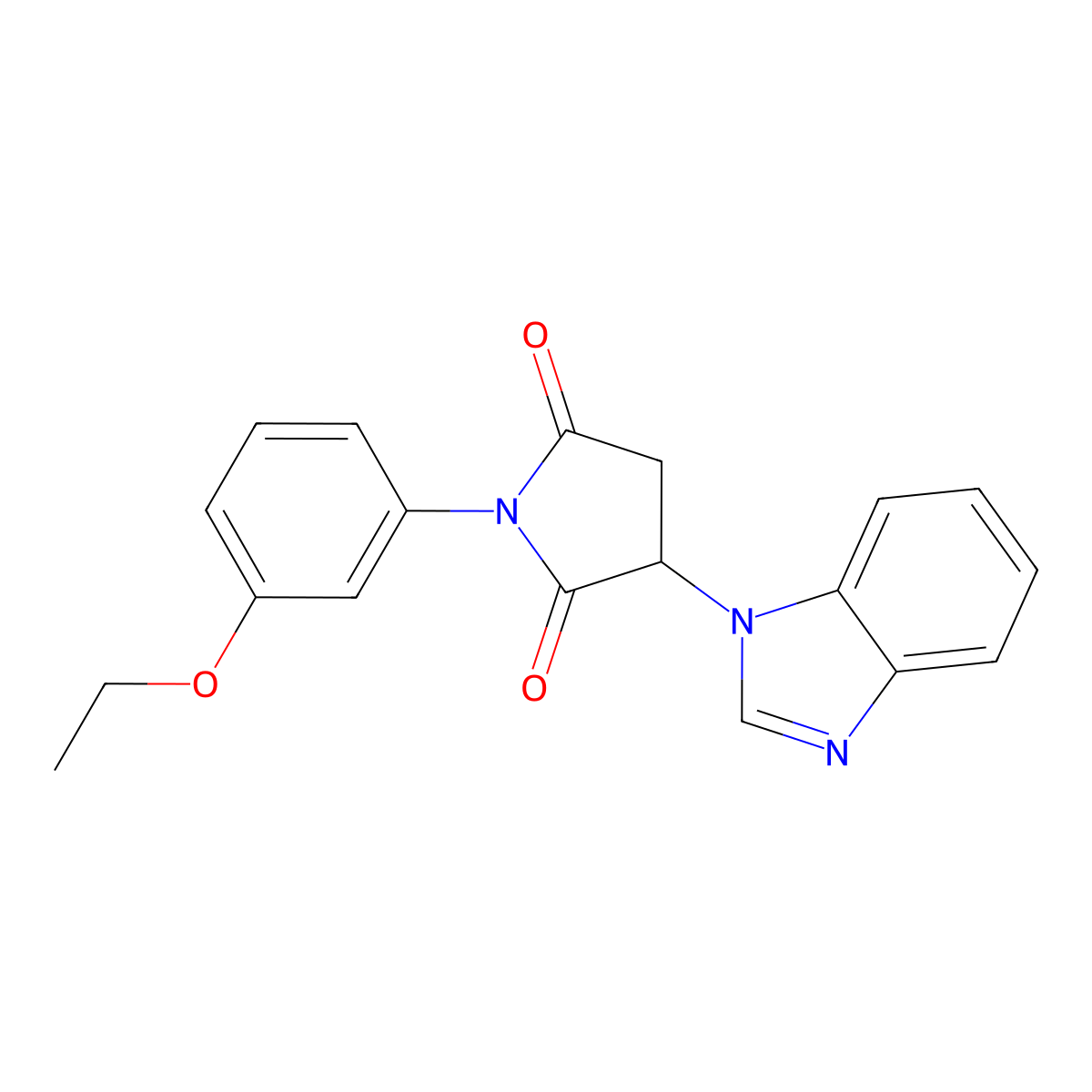 3-(Benzimidazol-1-yl)-1-(3-ethoxyphenyl)pyrrolidine-2,5-dione molecular structure, CAS 590379-40-1