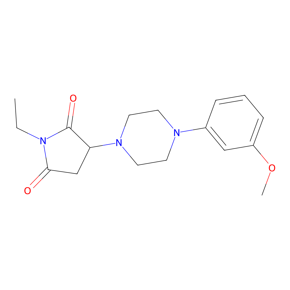 1-Ethyl-3-[4-(3-methoxyphenyl)piperazin-1-yl]pyrrolidine-2,5-dione molecular structure, CAS 590379-43-4
