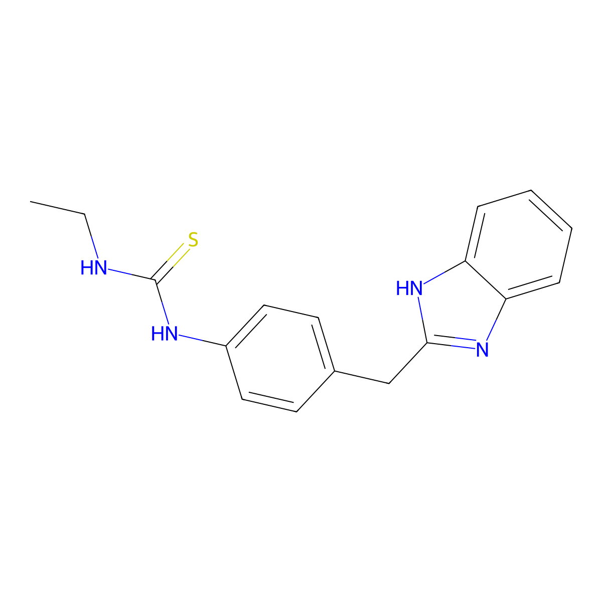 1-[4-(1H-benzimidazol-2-ylmethyl)phenyl]-3-ethylthiourea molecular structure, CAS 590379-74-1