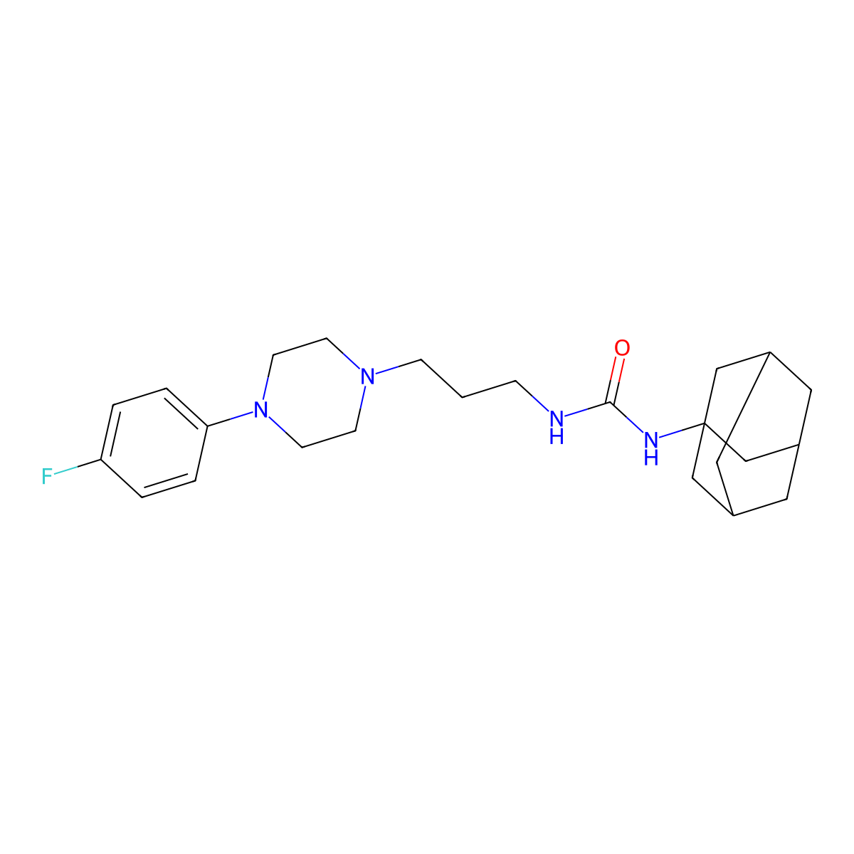 1-(1-Adamantyl)-3-[3-[4-(4-fluorophenyl)piperazin-1-yl]propyl]urea molecular structure, CAS 590379-88-7