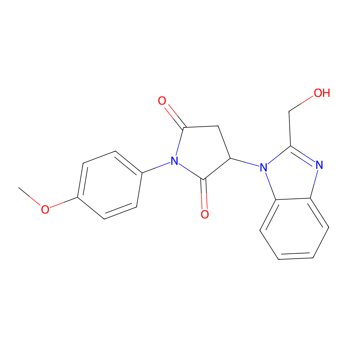 3-[2-(Hydroxymethyl)benzimidazol-1-yl]-1-(4-methoxyphenyl)pyrrolidine-2,5-dione molecular structure, CAS 590380-19-1