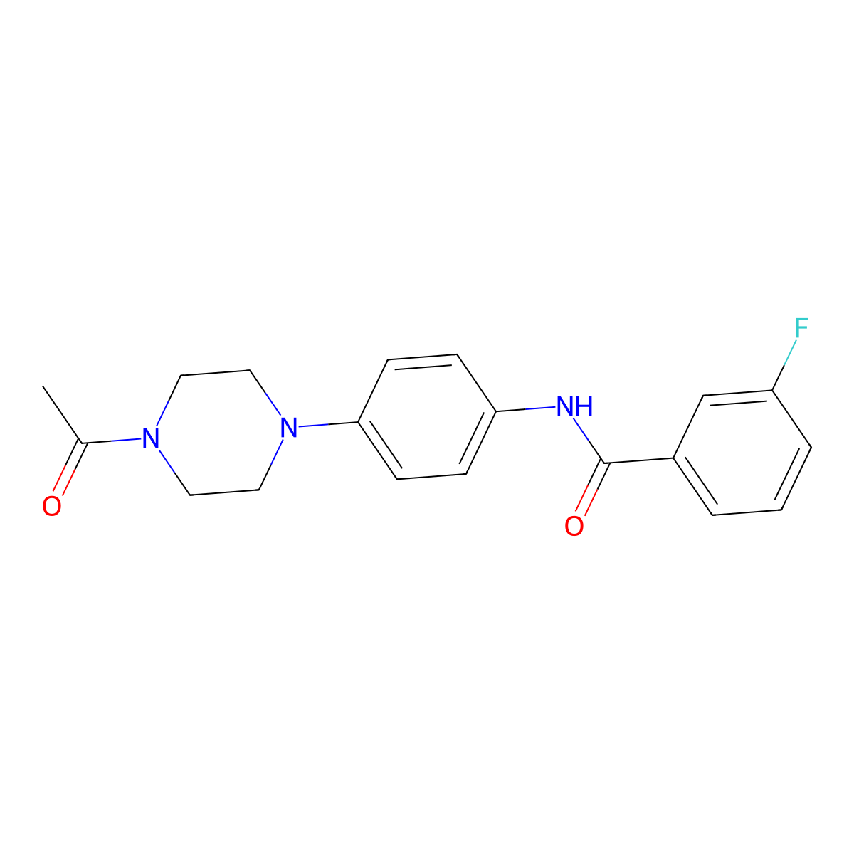 N-[4-(4-Acetyl-piperazin-1-yl)-phenyl]-3-fluoro-benzamide molecular structure, CAS 590380-67-9