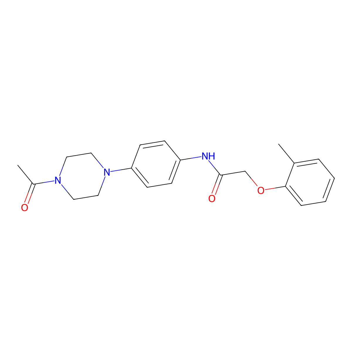 N-[4-(4-acetylpiperazin-1-yl)phenyl]-2-(2-methylphenoxy)acetamide molecular structure, CAS 590380-69-1