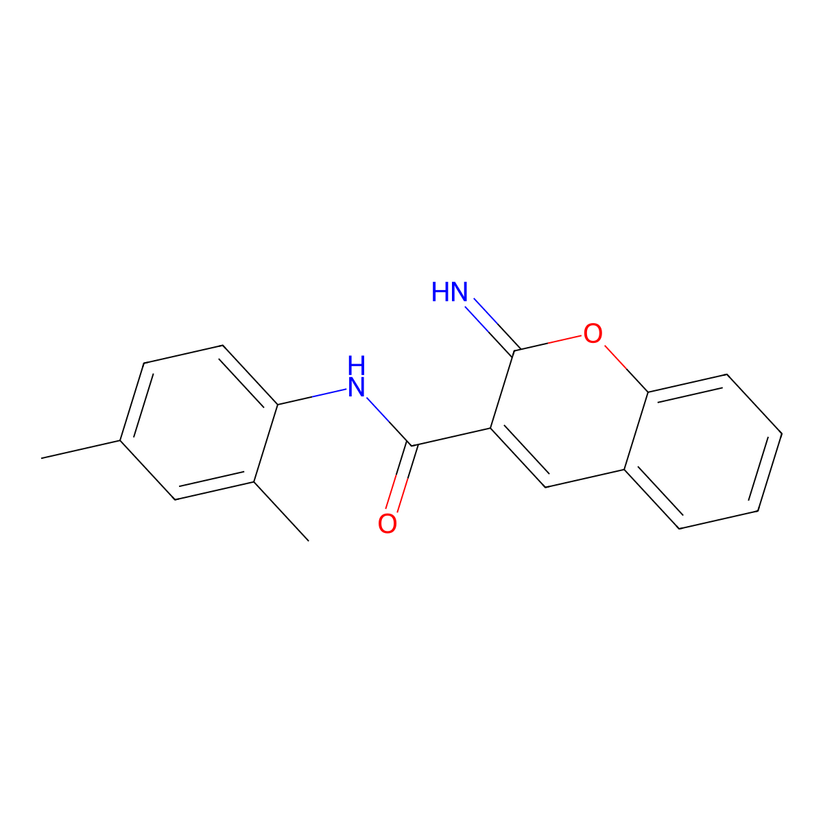 N-(2,4-dimethylphenyl)-2-imino-2H-chromene-3-carboxamide molecular structure, CAS 590383-77-0