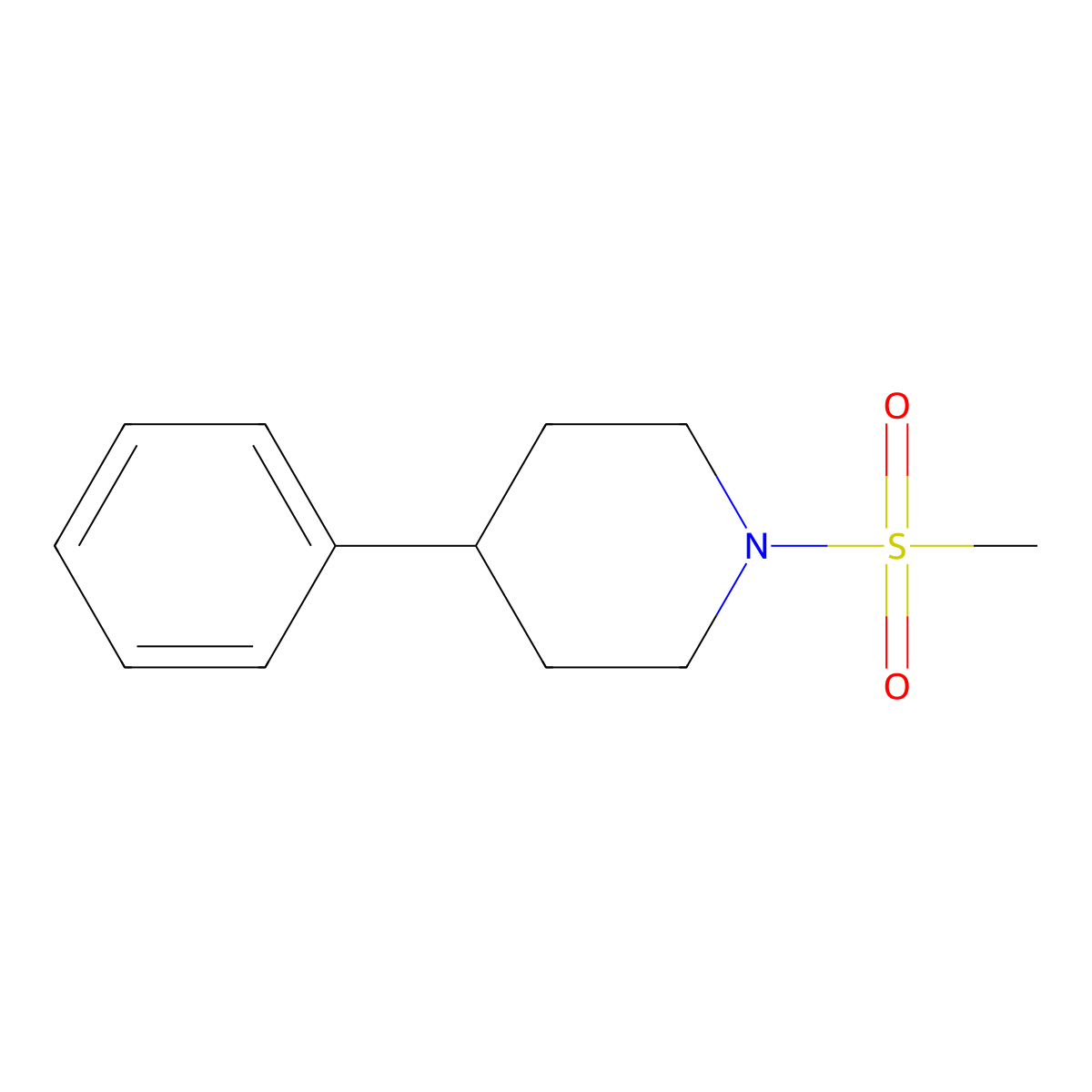 1-Methanesulfonyl-4-phenylpiperidine molecular structure, CAS 59039-19-9