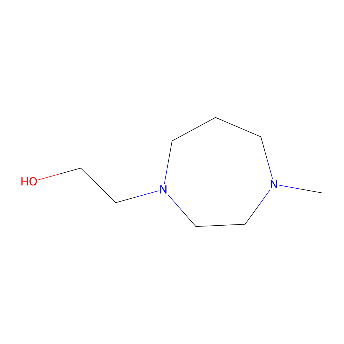 2-(4-Methyl-1,4-diazepan-1-yl)ethanol molecular structure, CAS 59039-64-4
