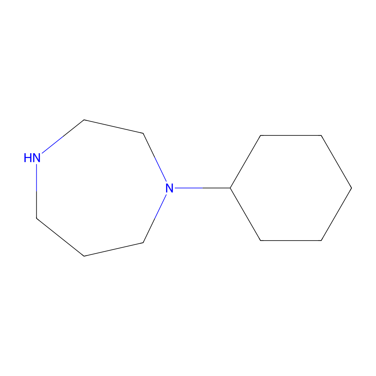1-Cyclohexyl-1,4-diazepane molecular structure, CAS 59039-67-7