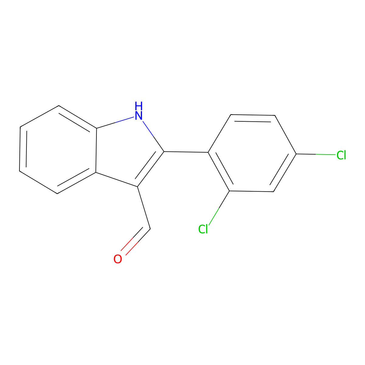 2-(2,4-dichlorophenyl)-1H-indole-3-carbaldehyde molecular structure, CAS 590390-82-2