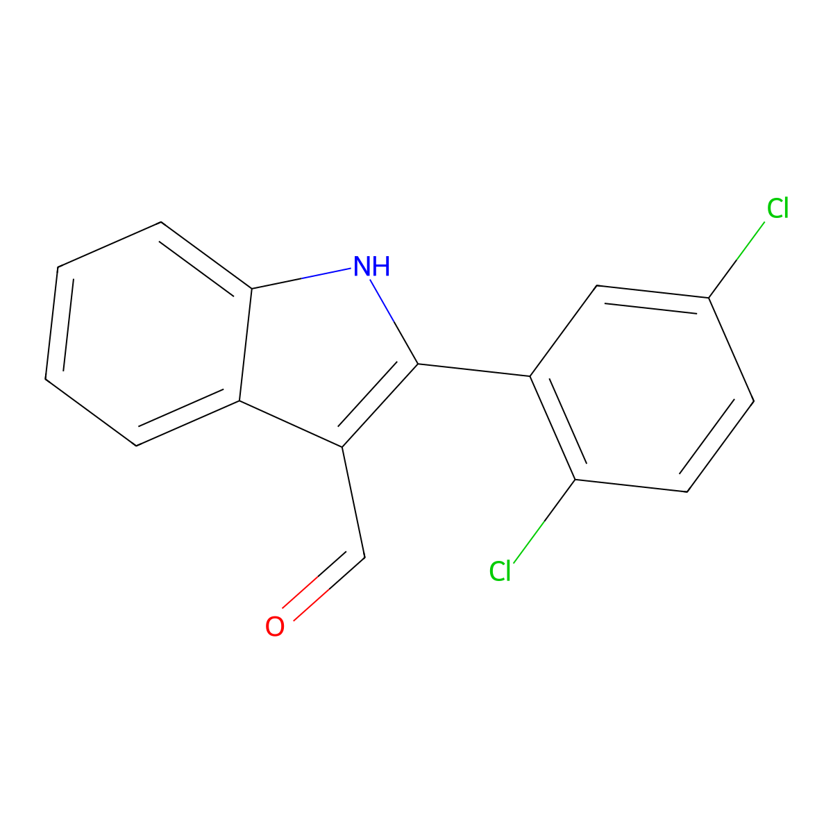 2-(2,5-dichlorophenyl)-1H-indole-3-carbaldehyde molecular structure, CAS 590390-83-3