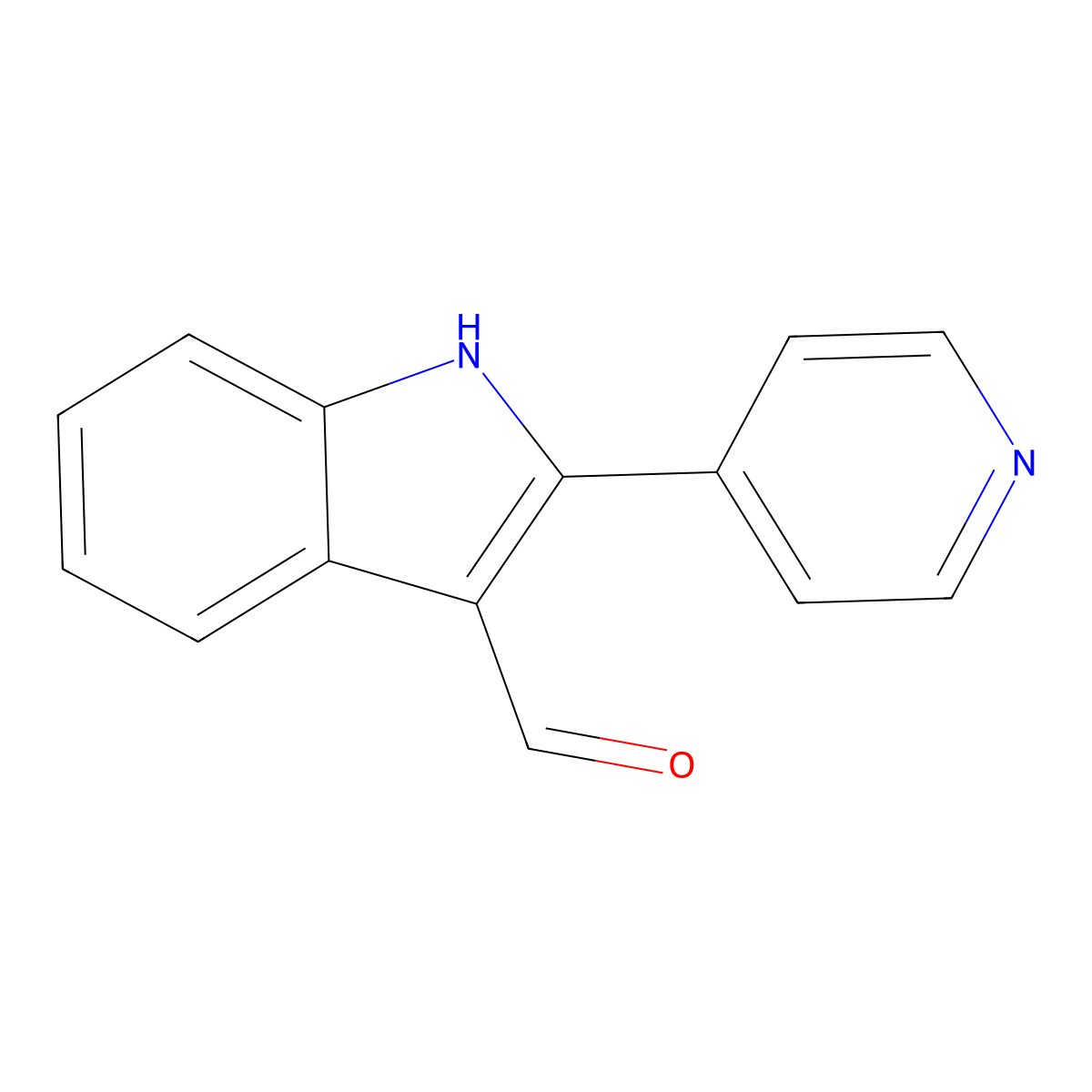 2-pyridin-4-yl-1H-indole-3-carbaldehyde molecular structure, CAS 590390-88-8