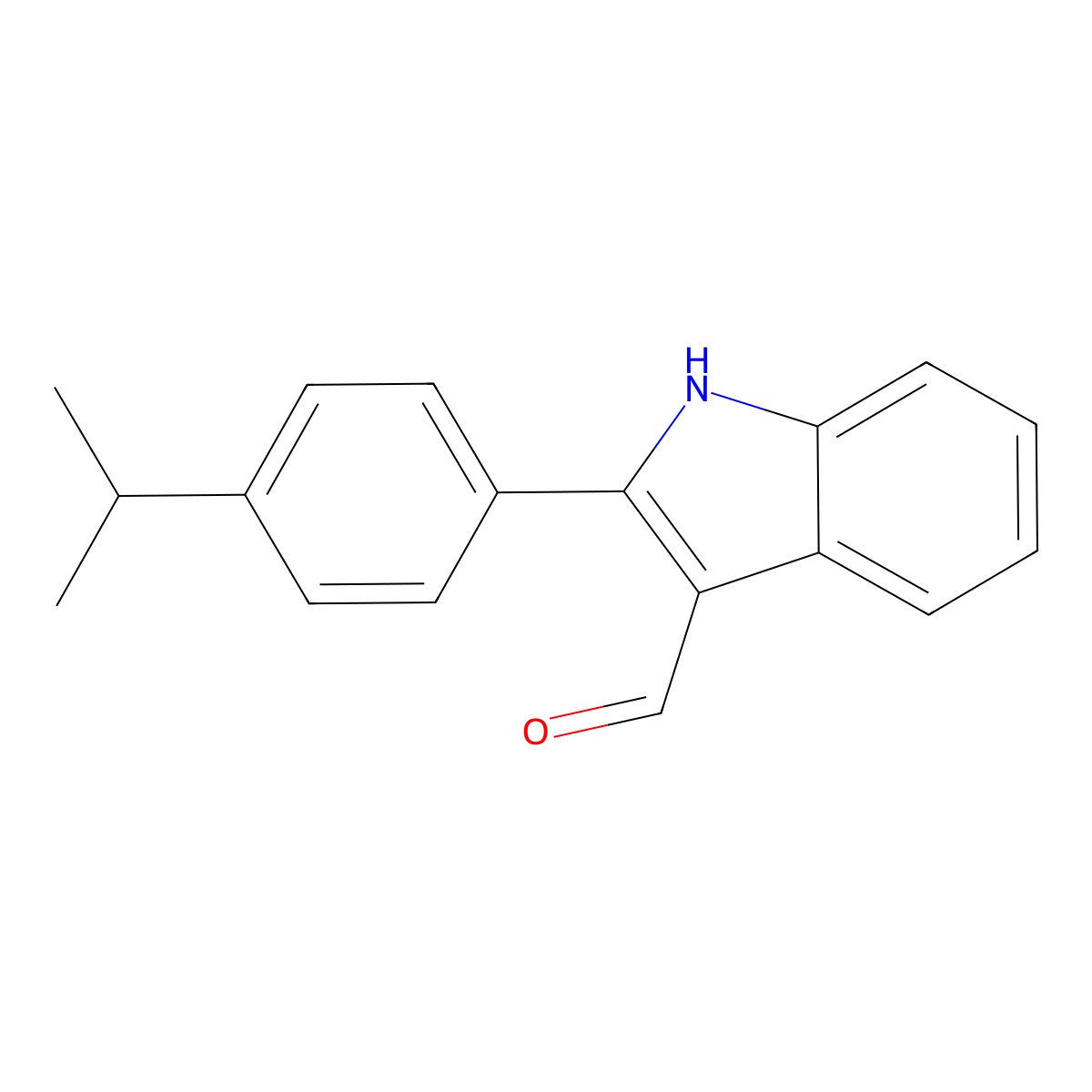 2-(4-Isopropylphenyl)-1H-indole-3-carbaldehyde molecular structure, CAS 590390-96-8