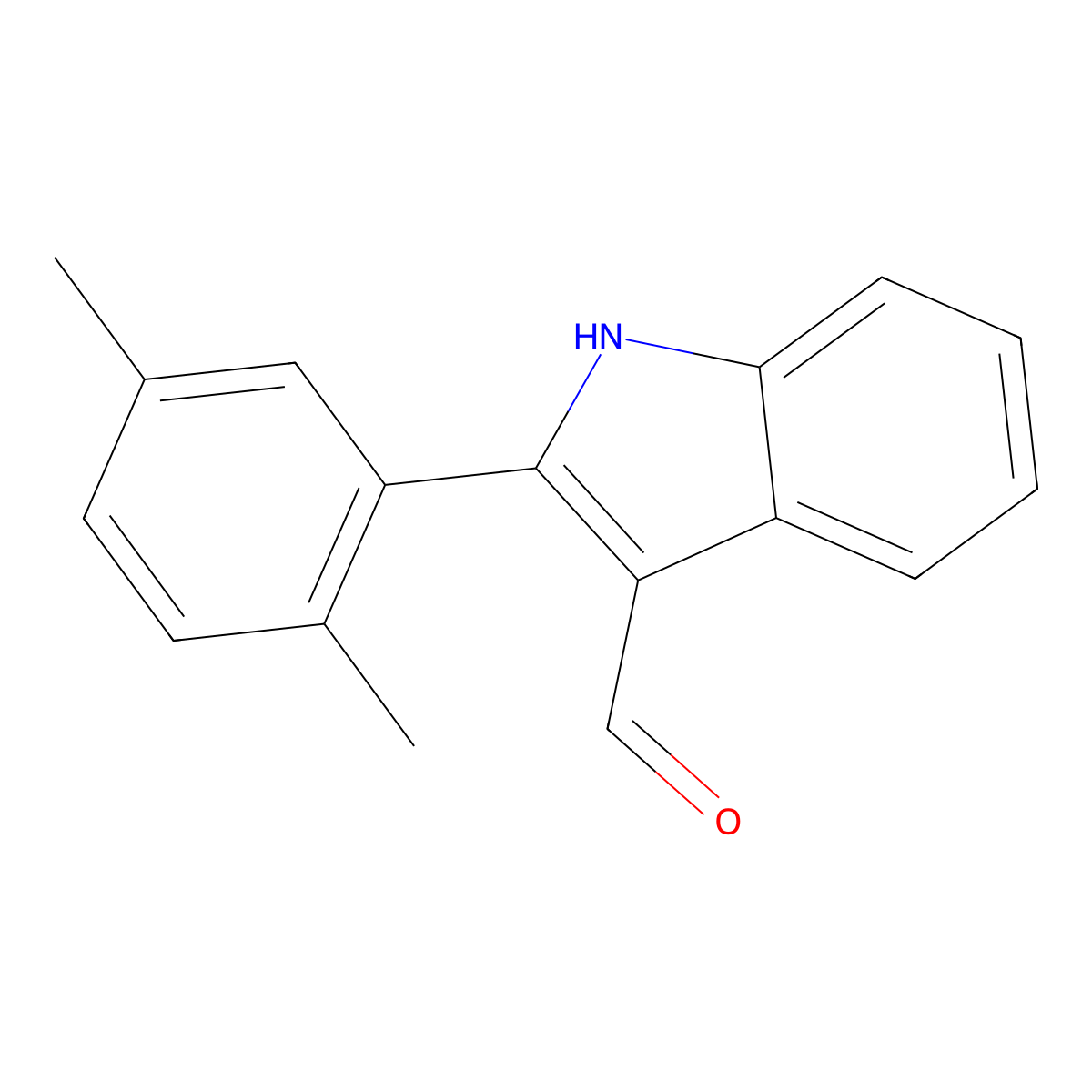 2-(2,5-dimethylphenyl)-1H-indole-3-carbaldehyde molecular structure, CAS 590391-00-7