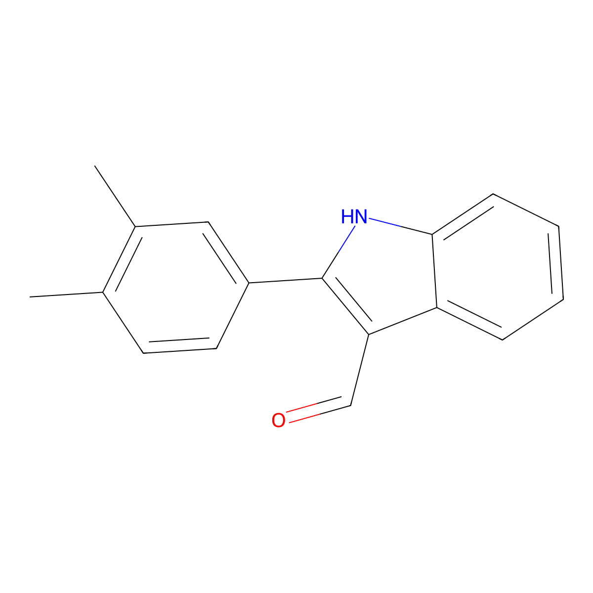 2-(3,4-dimethylphenyl)-1H-indole-3-carbaldehyde molecular structure, CAS 590391-01-8