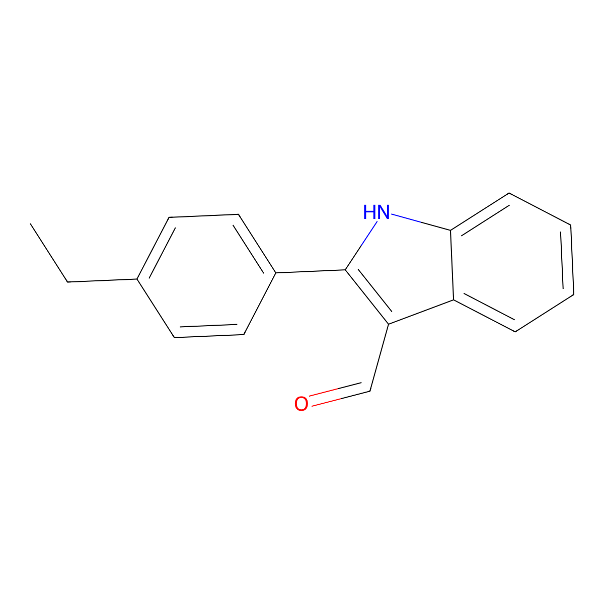 2-(4-ethylphenyl)-1H-indole-3-carbaldehyde molecular structure, CAS 590391-03-0