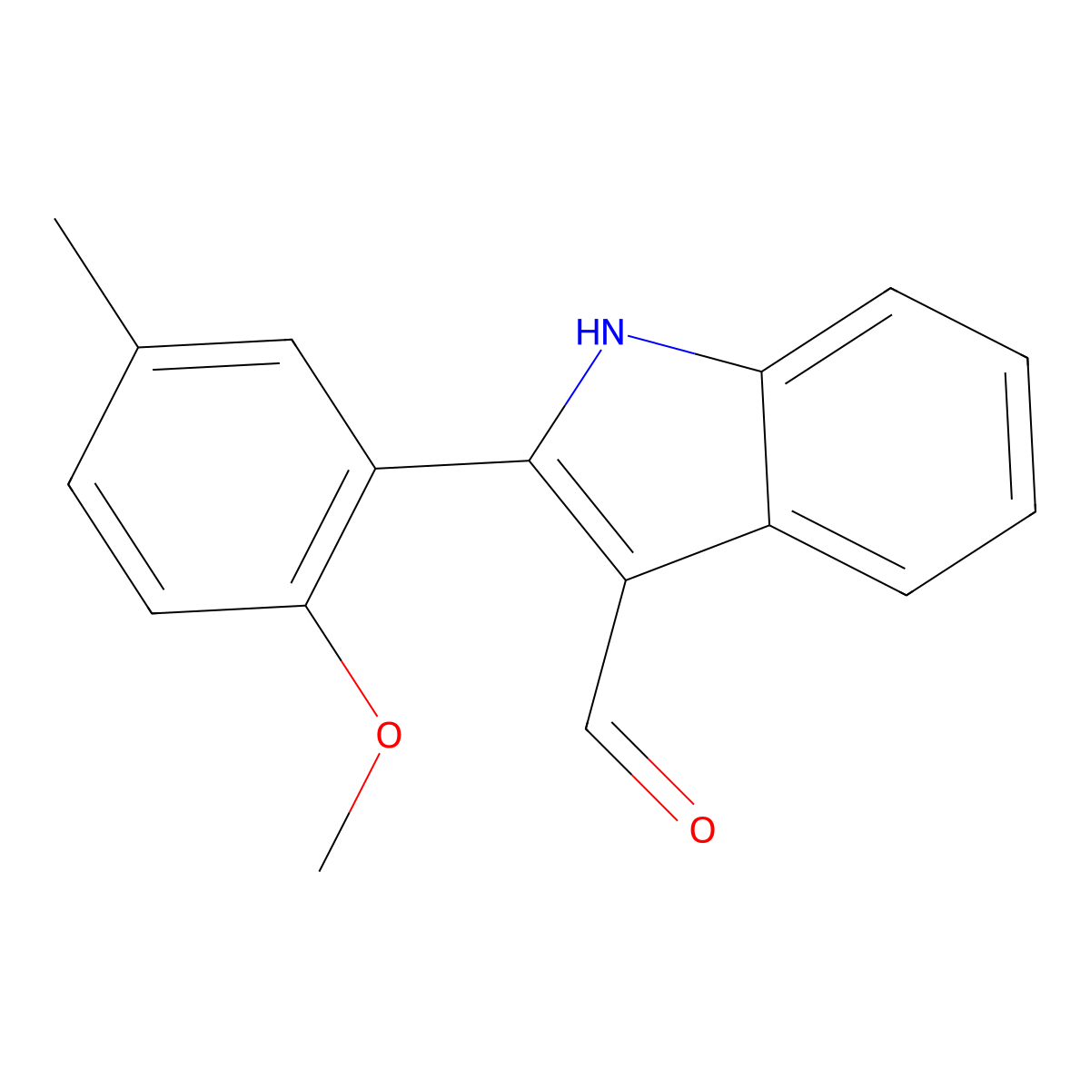 2-(2-methoxy-5-methylphenyl)-1H-indole-3-carbaldehyde molecular structure, CAS 590391-05-2