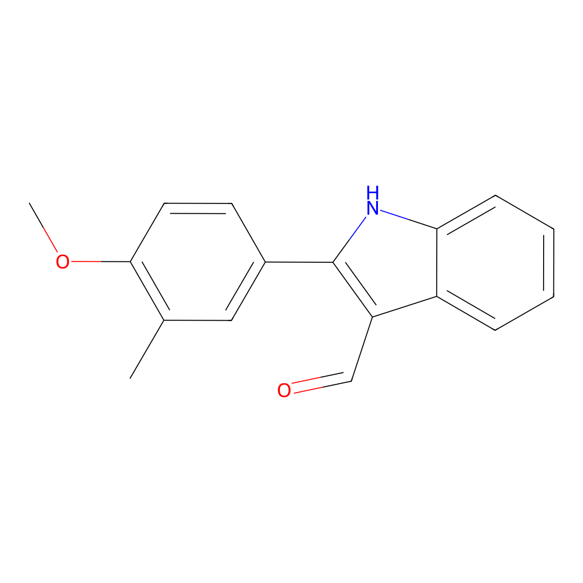 2-(4-methoxy-3-methylphenyl)-1H-indole-3-carbaldehyde molecular structure, CAS 590391-06-3