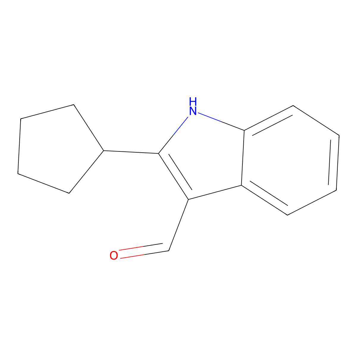 2-cyclopentyl-1H-indole-3-carbaldehyde molecular structure, CAS 590391-08-5