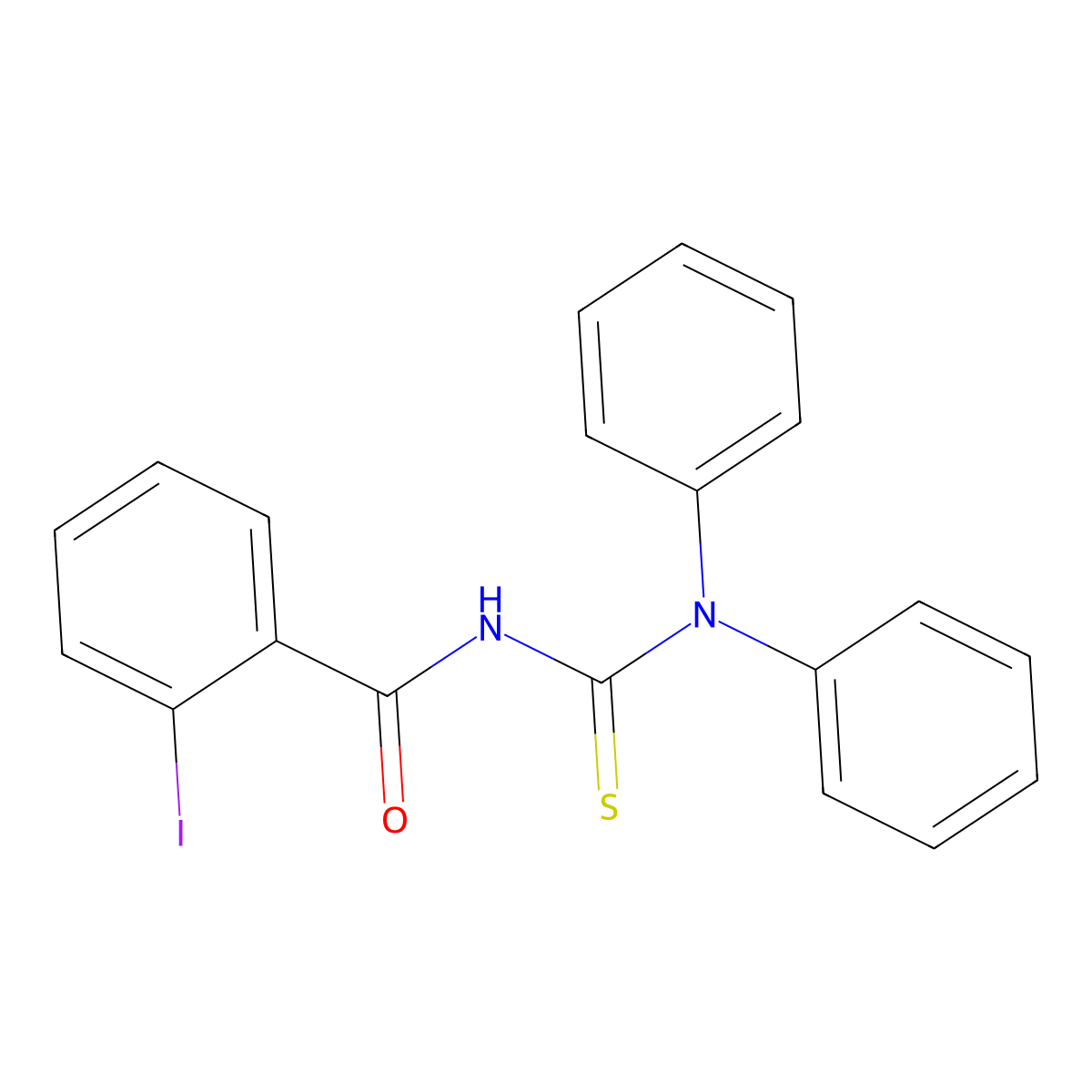 N-(diphenylcarbamothioyl)-2-iodobenzamide molecular structure, CAS 590394-13-1