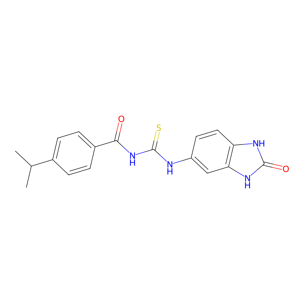 N-[(2-oxo-1,3-dihydrobenzimidazol-5-yl)carbamothioyl]-4-propan-2-ylbenzamide molecular structure, CAS 590394-72-2