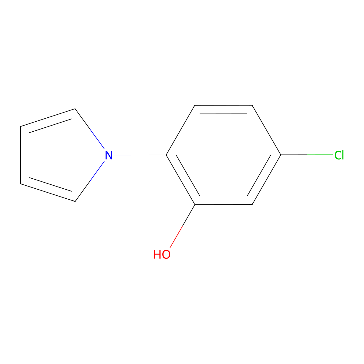 5-chloro-2-(1H-pyrrol-1-yl)phenol molecular structure, CAS 590394-78-8