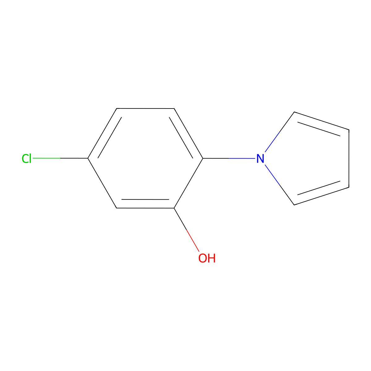 5-chloro-2-(1H-pyrrol-1-yl)phenol molecular structure, CAS 590394-78-8