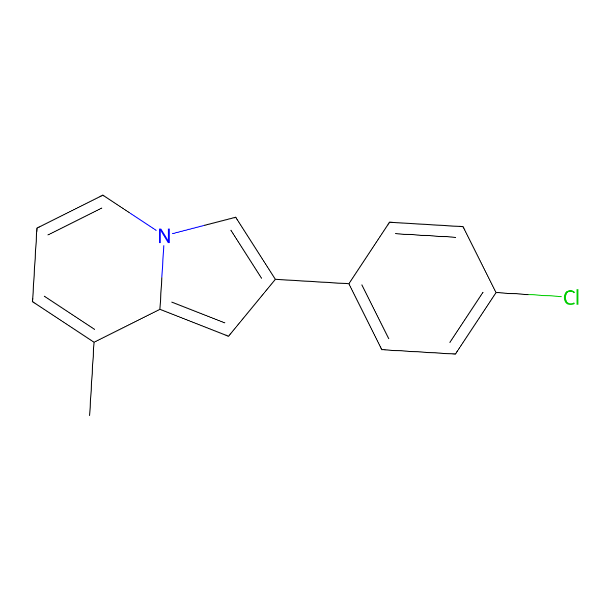 2-(4-Chlorophenyl)-8-methylindolizine molecular structure, CAS 590395-46-3