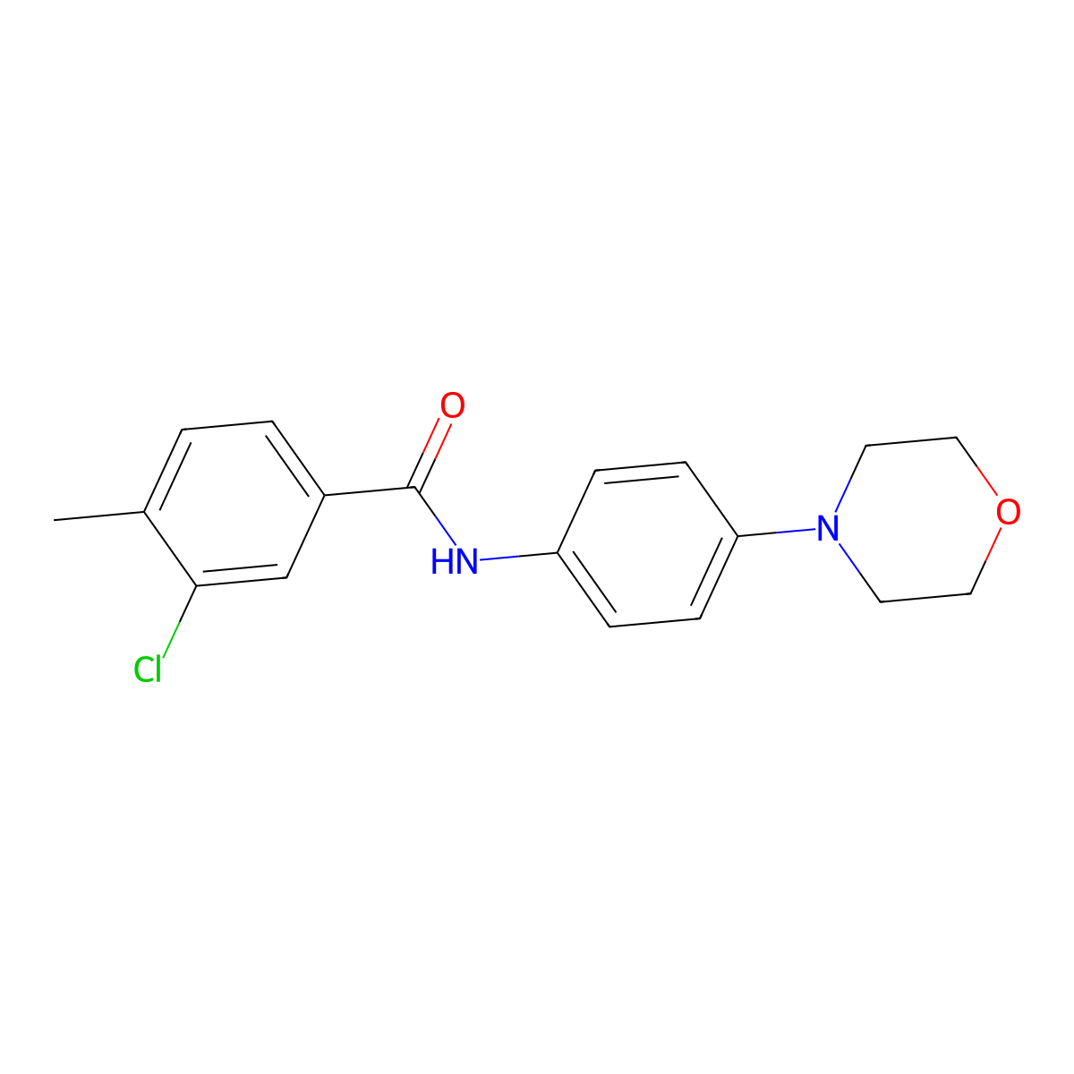 3-chloro-4-methyl-N-(4-morpholin-4-ylphenyl)benzamide molecular structure, CAS 590396-14-8