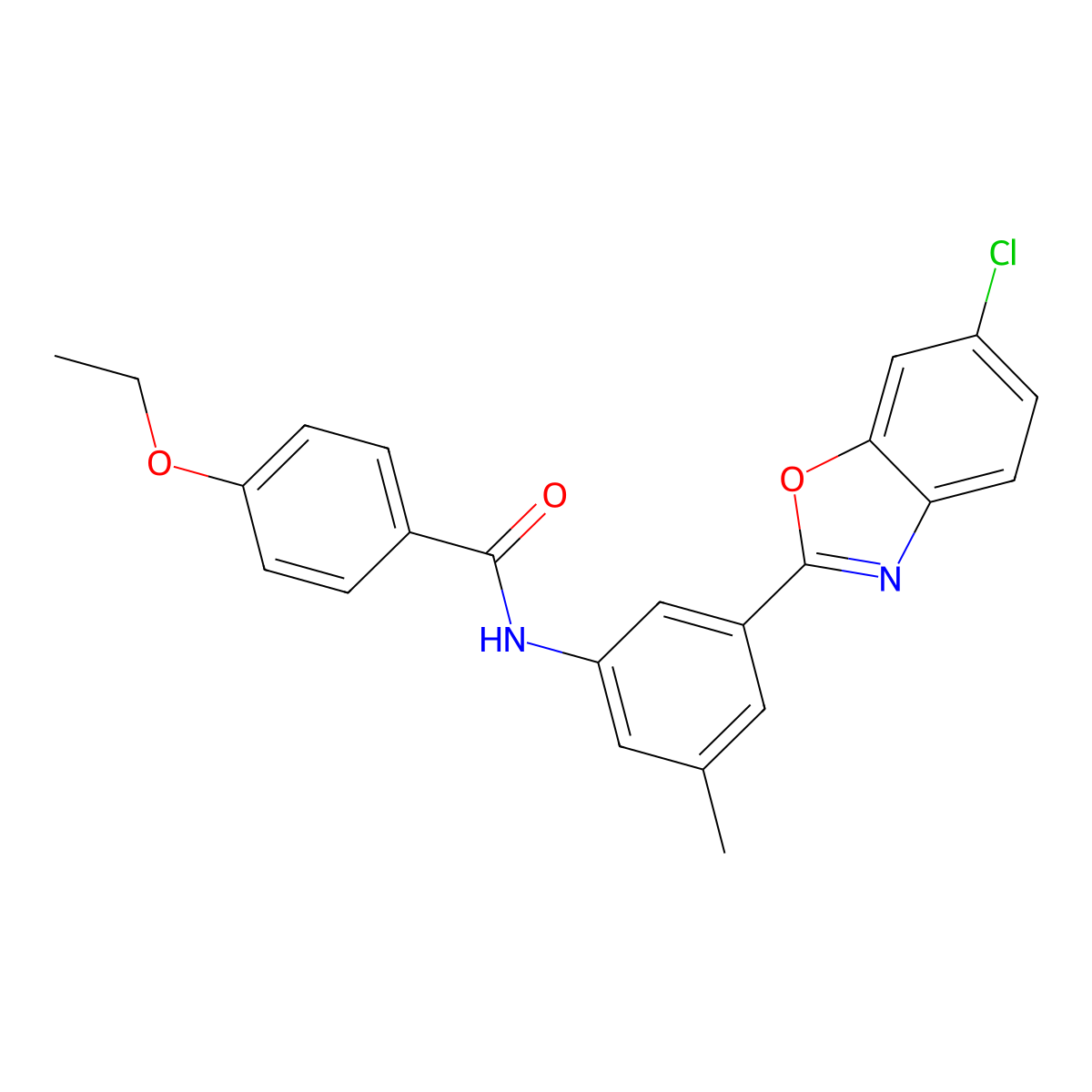N-[3-(6-chloro-1,3-benzoxazol-2-yl)-5-methylphenyl]-4-ethoxybenzamide molecular structure, CAS 590396-53-5